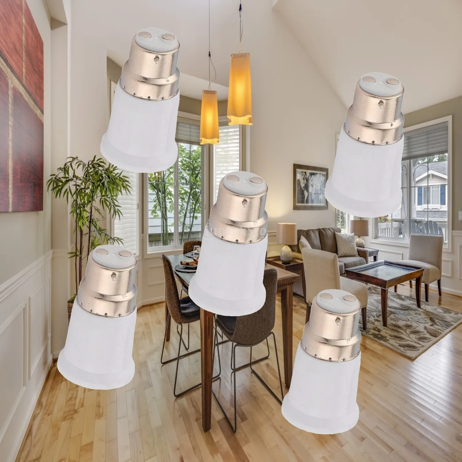 Simple Install Bulb Socket Converter B22 to E27 Lamp Base Adapter for Easy Light Bulb Change in Home
Simple Install Bulb Socket Converter B22 to E27 Lamp Base Adapter for Easy Light Bulb Change in Home