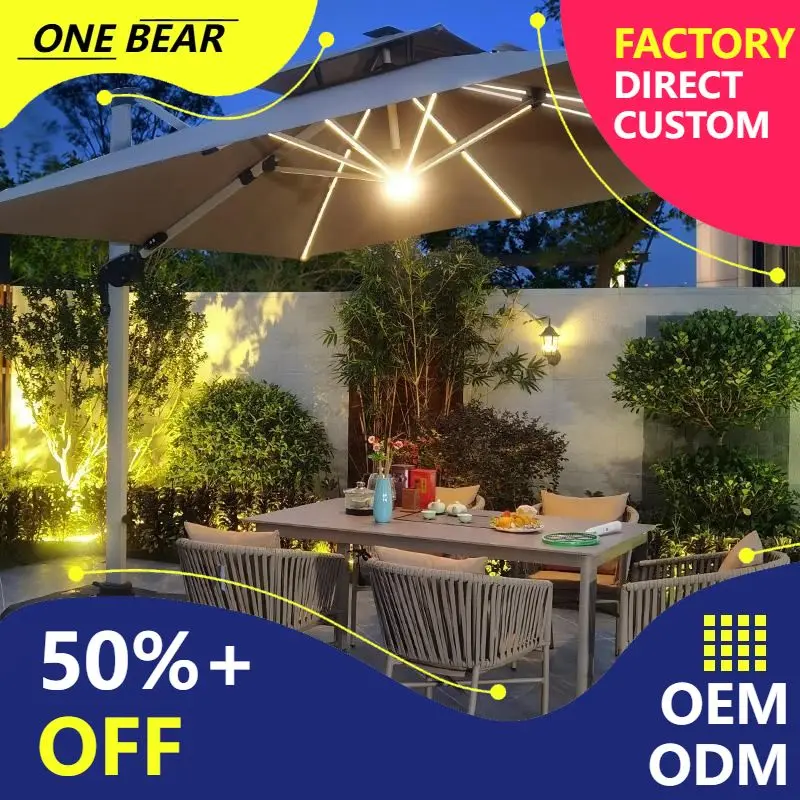 Any Size Custom LED Light Aluminum Umbrella Waterproof UV Resistant Outdoor Garden Villa Courtyard Commercial Sunshade Sturdy
Any Size Custom LED Light Aluminum Umbrella Waterproof UV Resistant Outdoor Garden Villa Courtyard Commercial Sunshade Sturdy