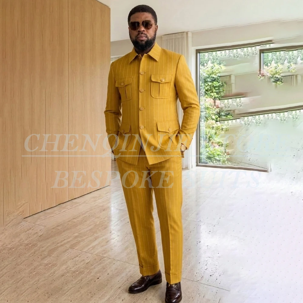 High Quality Men's Suits 2 Piece Jacket Pants Sets Customized Single Breasted Stand Lapel Blazer Formal Business Outfits
High Quality Men's Suits 2 Piece Jacket Pants Sets Customized Single Breasted Stand Lapel Blazer Formal Business Outfits