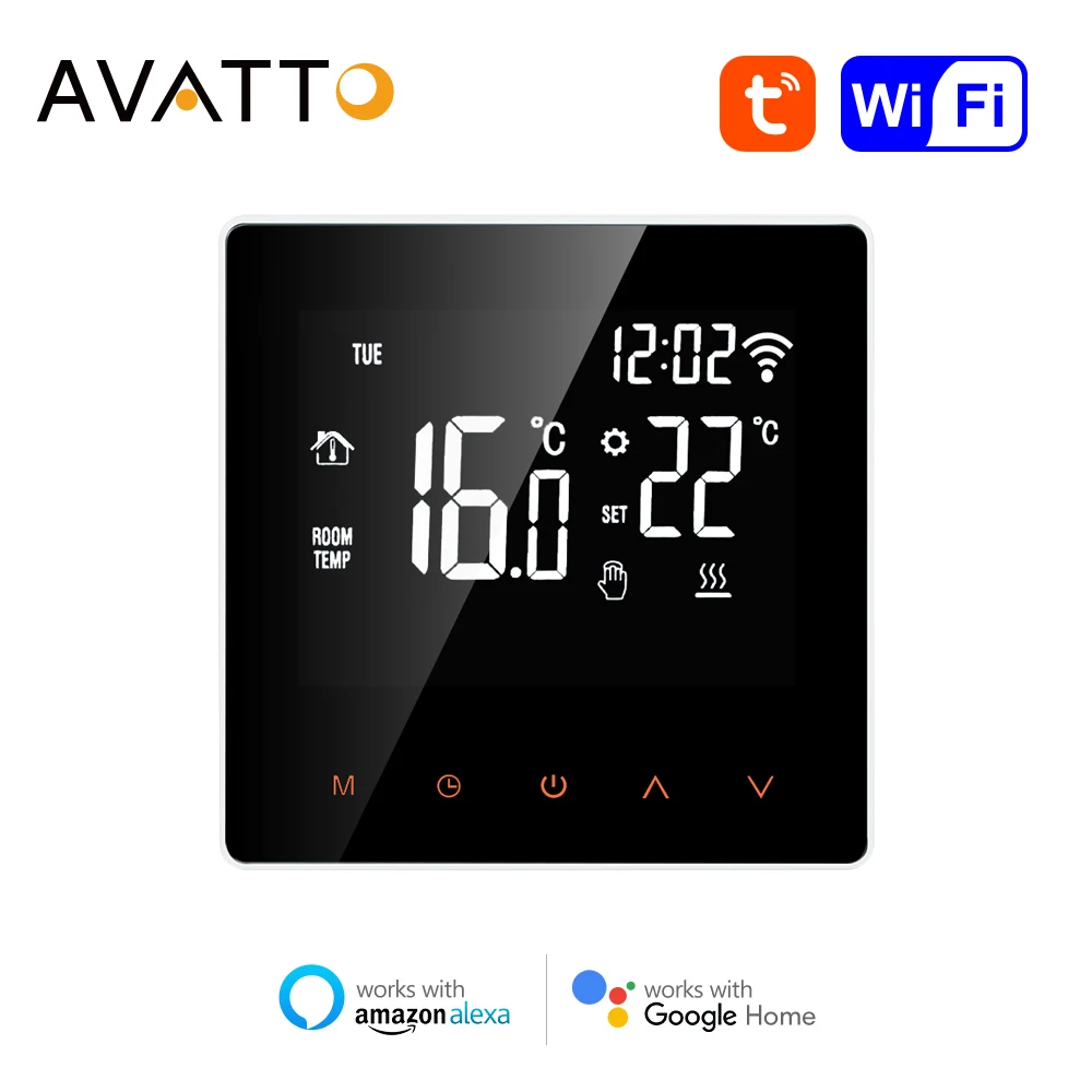 AVATTO Tuya WiFi Smart Thermostat Temperature Controller for Electric Floor Heating,Water/Gas Boiler Work for Google Home,Alexa
AVATTO Tuya WiFi Smart Thermostat Temperature Controller for Electric Floor Heating,Water/Gas Boiler Work for Google Home,Alexa