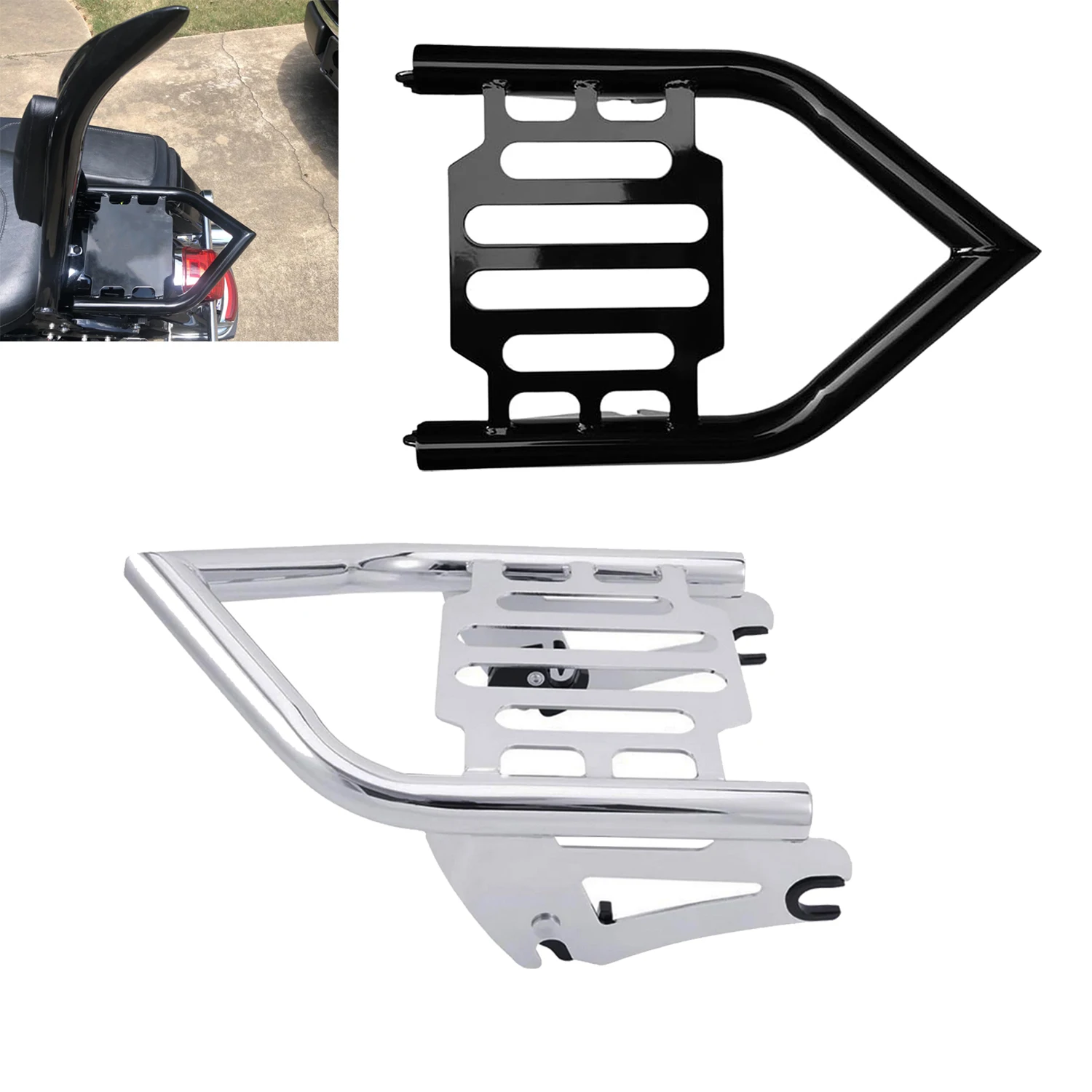 Detachable Luggage Rack For Harley Touring Street Glide Road King Road Glide Electra Glide 2009-2024
Detachable Luggage Rack For Harley Touring Street Glide Road King Road Glide Electra Glide 2009-2024