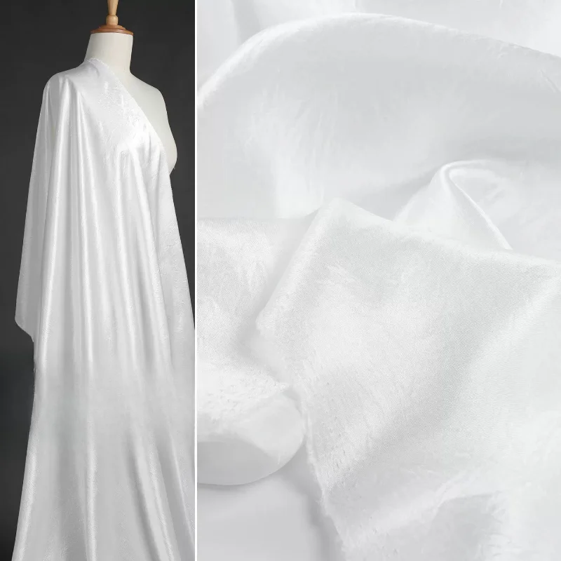 White 100%Percent Acetate Satin Crinkle Fabric Soft Silky Smooth Dress Shirt Fashion Elegant Handmade DIY Home Sewing Material
White 100%Percent Acetate Satin Crinkle Fabric Soft Silky Smooth Dress Shirt Fashion Elegant Handmade DIY Home Sewing Material