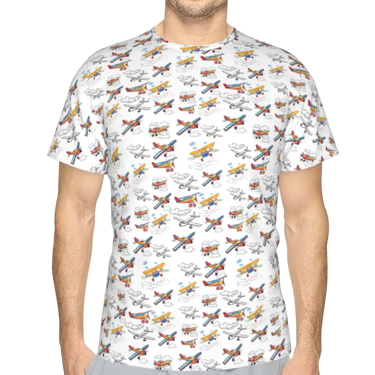 Colorful Nostalgic Airplanes Pattern Aviation Enthusiast T-Shirt Men'sFunny T Shirts Men Round Neck Short Sleeve
Colorful Nostalgic Airplanes Pattern Aviation Enthusiast T-Shirt Men'sFunny T Shirts Men Round Neck Short Sleeve