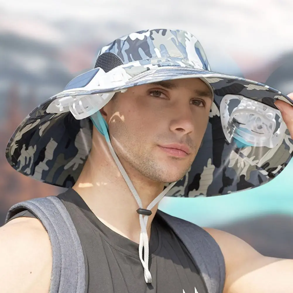Men Sun Hat with Removable Solar USB Fans Wide-Brimmed Fishing Hat UPF50+ Summer Outdoor Adjustable Cooling Fan Hat
Men Sun Hat with Removable Solar USB Fans Wide-Brimmed Fishing Hat UPF50+ Summer Outdoor Adjustable Cooling Fan Hat