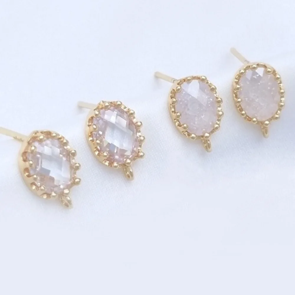 Copper 14K Gold Color Inlaid Lace Popping Crystal with Rings DIY Handmade Ear Jewelry Accessories Material
Copper 14K Gold Color Inlaid Lace Popping Crystal with Rings DIY Handmade Ear Jewelry Accessories Material