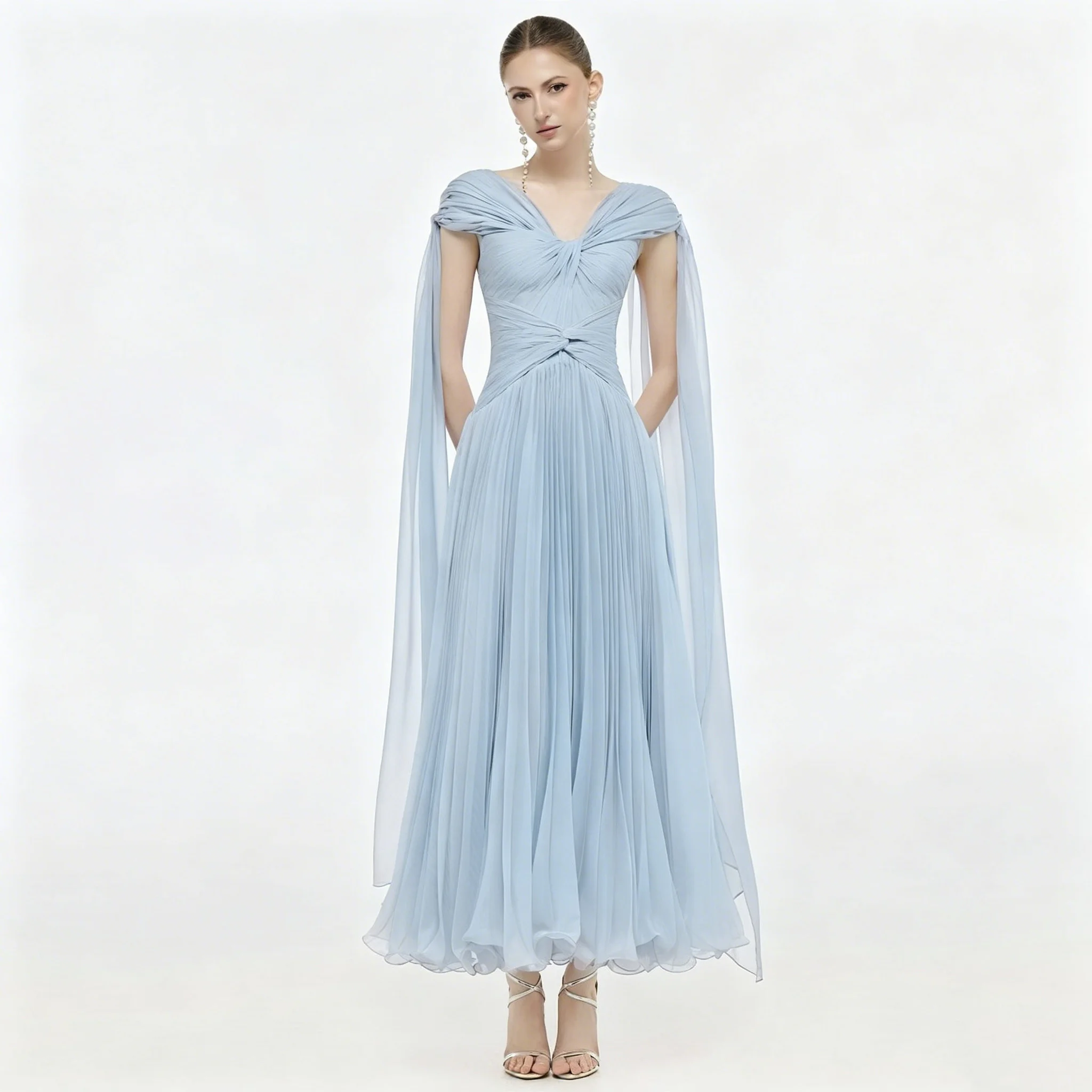EGS Chiffon Evening Dress Customized V-Neck Cap Sleeve Homecoming Dresses Simple Zipper Back Special Occasion Gowns
EGS Chiffon Evening Dress Customized V-Neck Cap Sleeve Homecoming Dresses Simple Zipper Back Special Occasion Gowns