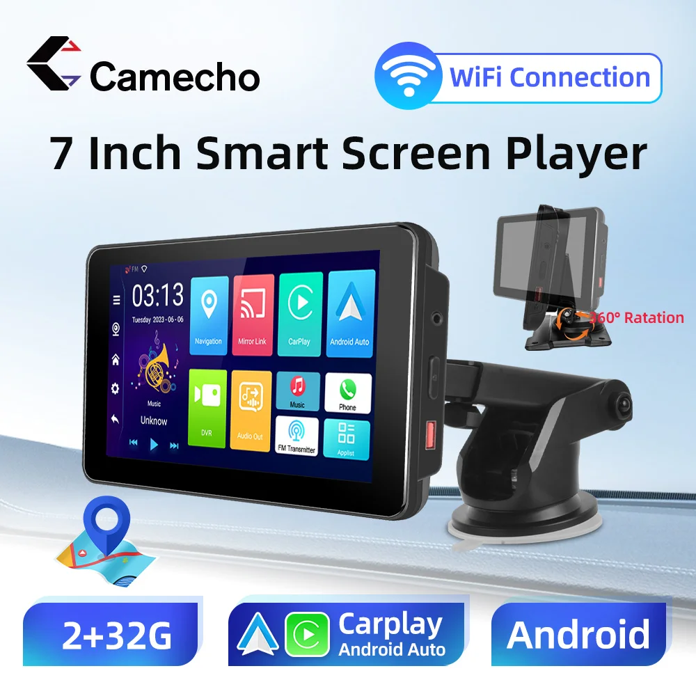 Camecho Android 3+32G Multimedia 7 inch Wireless CarPlay Android Auto Car Radio Video Player GPS Navigation Rear Camera TF
Camecho Android 3+32G Multimedia 7 inch Wireless CarPlay Android Auto Car Radio Video Player GPS Navigation Rear Camera TF