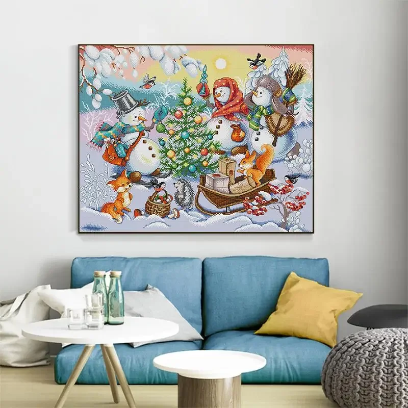 Three Snowman Count Printed Cross Stitch Kit Aida 14CT 11CT White Canvas Fabric Needle Embroidery DIY Christmas Home Decor Gifts
Three Snowman Count Printed Cross Stitch Kit Aida 14CT 11CT White Canvas Fabric Needle Embroidery DIY Christmas Home Decor Gifts