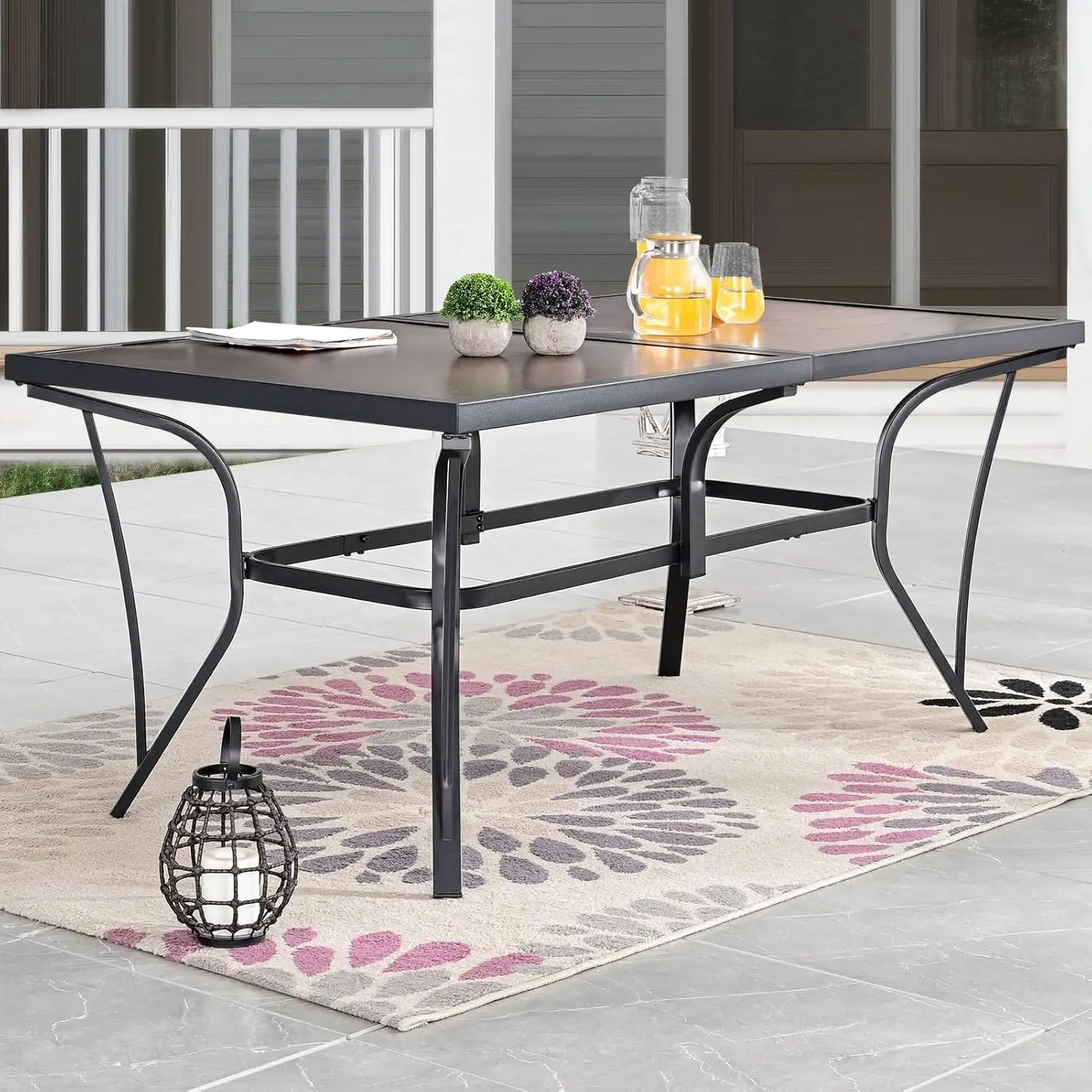 Уличный обеденный стол 63 дюйма, прямоугольный, металлический, для патио, на 6 персон, с столешницей под дерево, оцинкованная стальная рама, на заказ
Уличный обеденный стол 63 дюйма, прямоугольный, металлический, для патио, на 6 персон, с столешницей под дерево, оцинкованная стальная рама, на заказ