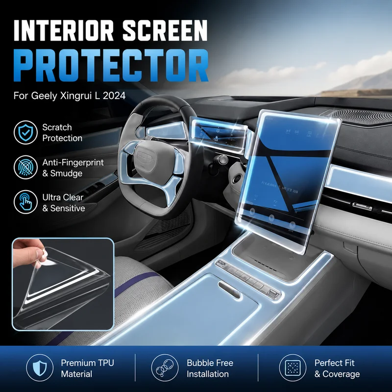 Interior Screen Protector TPU Film For Geely Xingrui L 2024 Car Accessories Easy Installation, Replacement Parts
Interior Screen Protector TPU Film For Geely Xingrui L 2024 Car Accessories Easy Installation, Replacement Parts