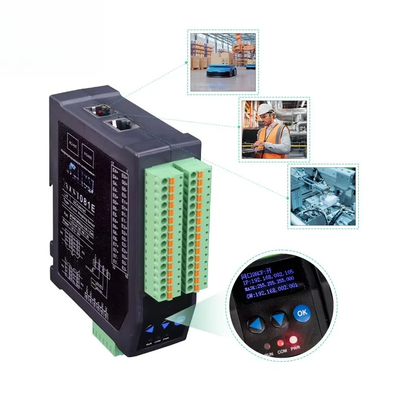 8-канальный интерфейс датчика RJ45 RS485 Modbus TCP Высокоточный интерфейс датчика тензодатчика
8-канальный интерфейс датчика RJ45 RS485 Modbus TCP Высокоточный интерфейс датчика тензодатчика