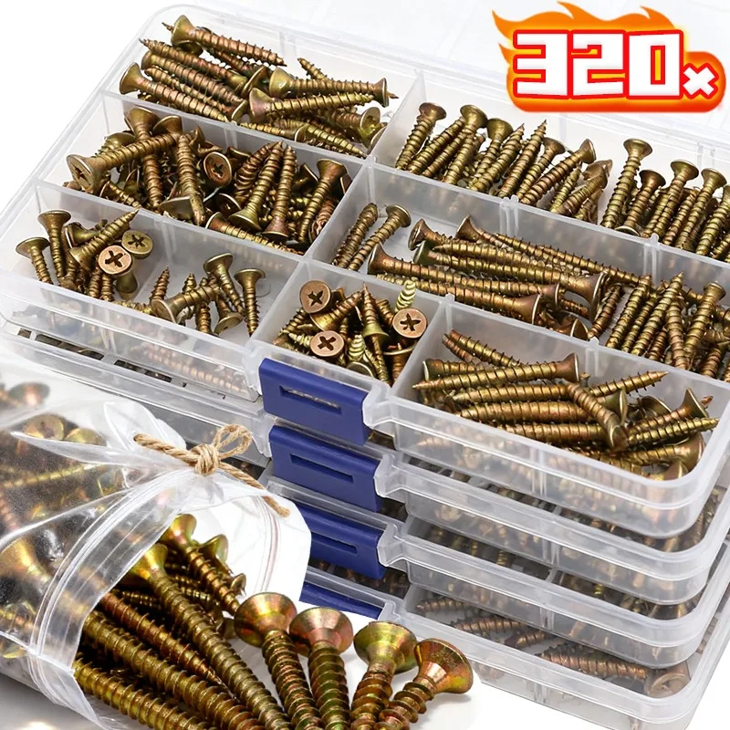 Self-Tapping Screws Set Countersunk Head Screws Sink Head Phillips Flat Screws for DIY Woodworking Fiberboard Repair Fasteners
Self-Tapping Screws Set Countersunk Head Screws Sink Head Phillips Flat Screws for DIY Woodworking Fiberboard Repair Fasteners