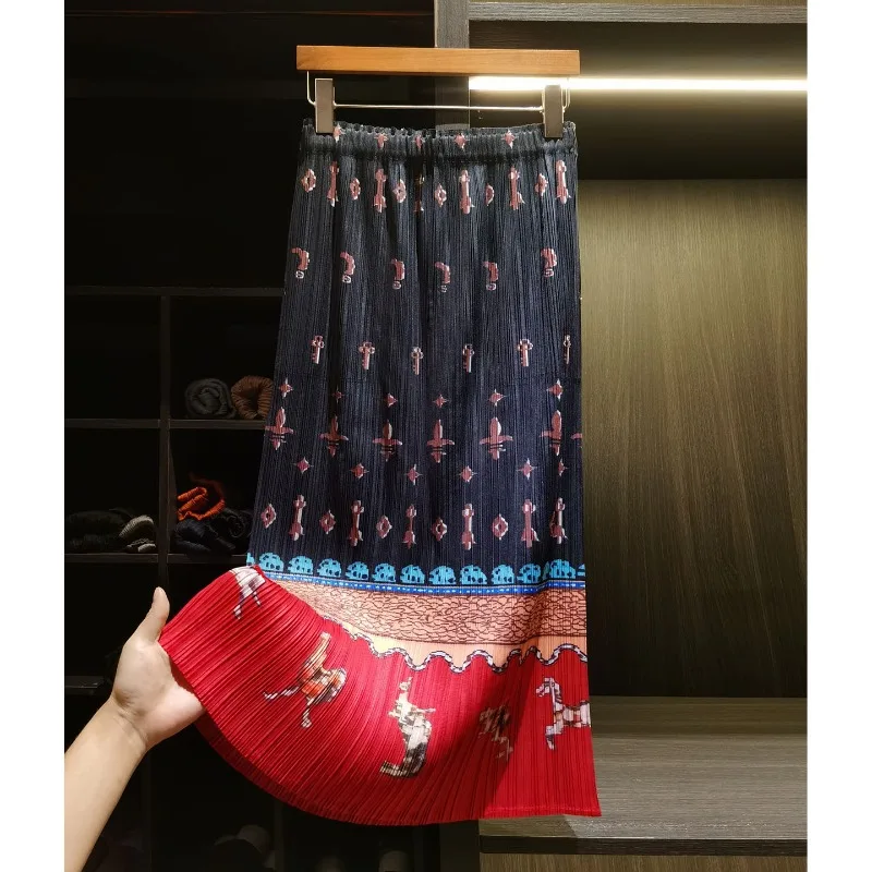 Miyake Pleated Original Print Skirt 2026 Ethnic Style Design Pleats Jupe Summer New Elegant Elastic Waist Jacquard Plisse Skirt
Miyake Pleated Original Print Skirt 2026 Ethnic Style Design Pleats Jupe Summer New Elegant Elastic Waist Jacquard Plisse Skirt