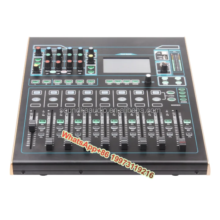 16-канальный USB-цифровой DJ-микшер, 4,3-дюймовый TFT-сенсорный экран, беспроводное подключение для ПК и iPad-для стереомикшерной консоли
16-канальный USB-цифровой DJ-микшер, 4,3-дюймовый TFT-сенсорный экран, беспроводное подключение для ПК и iPad-для стереомикшерной консоли