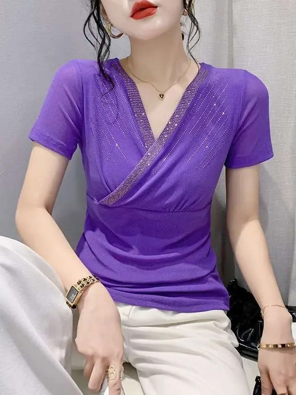 European Sle Spring Summer New V-ne ort Sve Cleanfit Ladies T-irt Linen Material Regular Sve Ladies Top
European Sle Spring Summer New V-ne ort Sve Cleanfit Ladies T-irt Linen Material Regular Sve Ladies Top