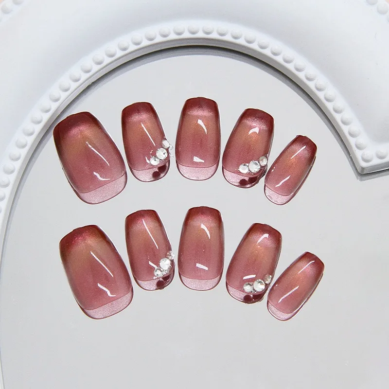 24pcs Reusable fake Press on Acrylic Nails Cat Eye French Nail Tips Summer False Nails Artificial Nails for Sticking Wholesale
24pcs Reusable fake Press on Acrylic Nails Cat Eye French Nail Tips Summer False Nails Artificial Nails for Sticking Wholesale