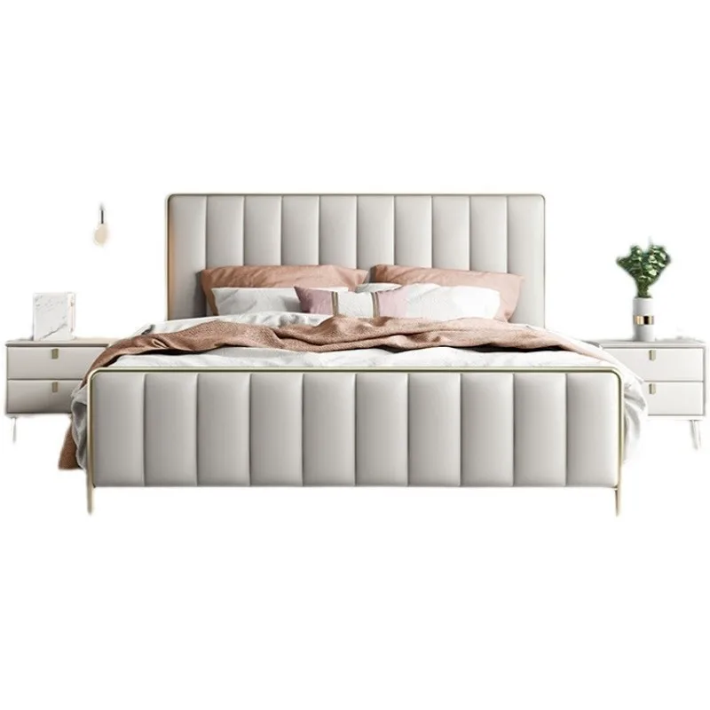 luxury leather bed master bedroom 1.8M double bed simple modern small apartment wedding bed solid wood frame metal leather bed
luxury leather bed master bedroom 1.8M double bed simple modern small apartment wedding bed solid wood frame metal leather bed