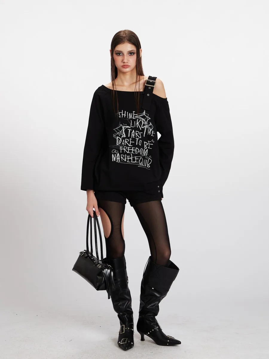 Belt Bare-Shoulder Decollete Loose Long Sleeve Winter Fall Printed Elegant Tops Tshirts for Women Girls Sloth Office Ladies
Belt Bare-Shoulder Decollete Loose Long Sleeve Winter Fall Printed Elegant Tops Tshirts for Women Girls Sloth Office Ladies