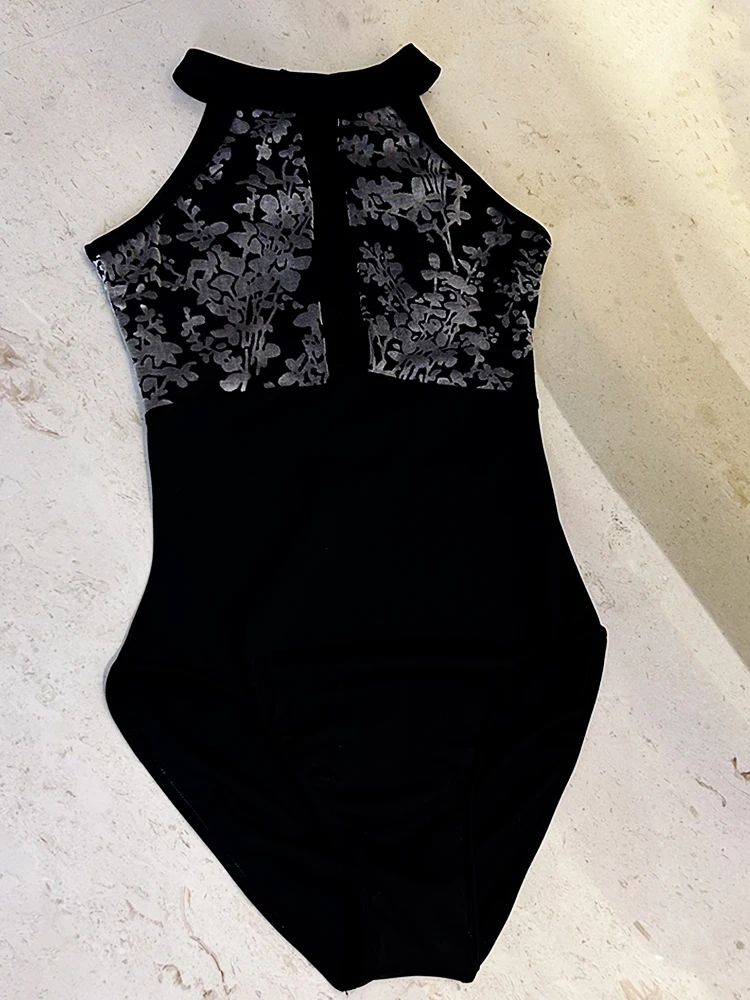 Neck-wrap ballet dance costume, figure training suit, one-piece suit, aerial yoga figure costume, basic training suit
Neck-wrap ballet dance costume, figure training suit, one-piece suit, aerial yoga figure costume, basic training suit