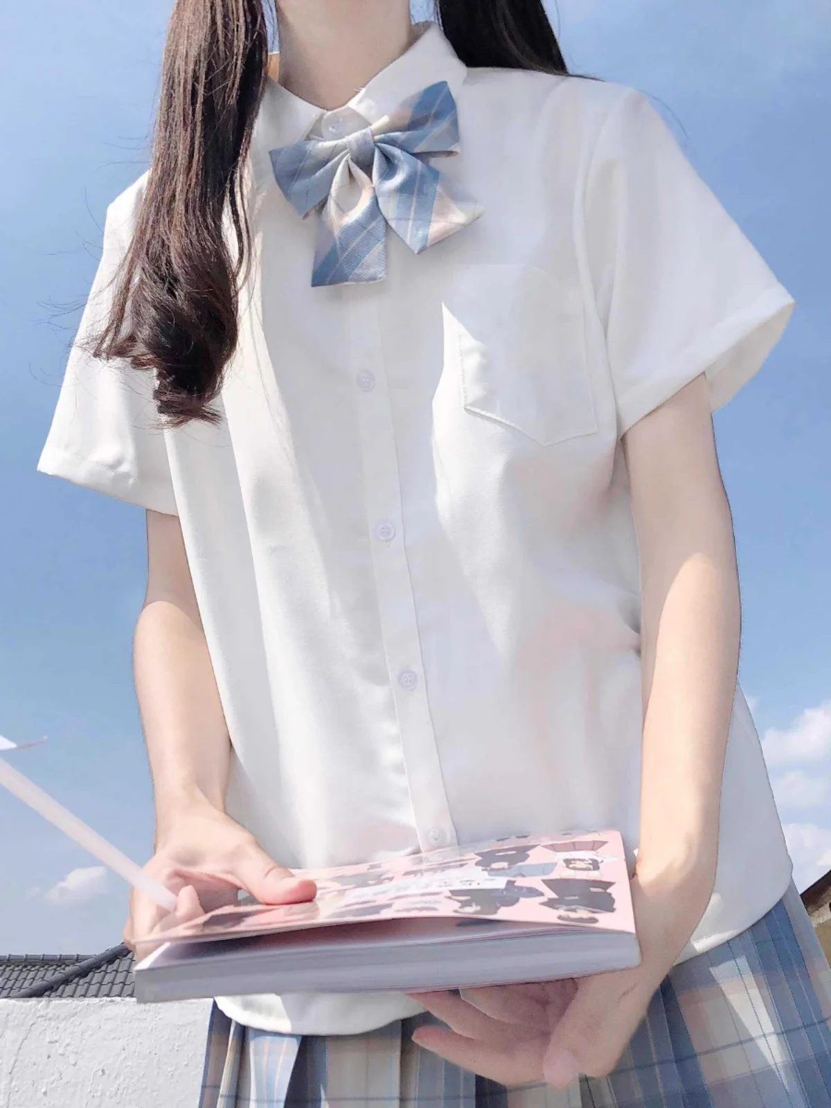 Japanese Style JK Uniform White Shirt Women's Short Sleeve Versatile Basic Long Sleeve Shirt Top Student Campus Spring Summer
Japanese Style JK Uniform White Shirt Women's Short Sleeve Versatile Basic Long Sleeve Shirt Top Student Campus Spring Summer