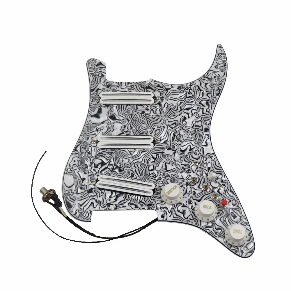 Black & White Zebra Pickguard White Pickup Humbucker Pickup Versatility Pre-wired Pickguard
Black & White Zebra Pickguard White Pickup Humbucker Pickup Versatility Pre-wired Pickguard