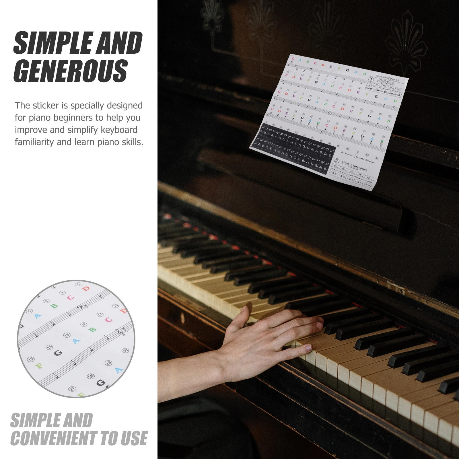 Piano Stickers Removable Keyboard Note Label Music Labels Keys Staff for Beginners
Piano Stickers Removable Keyboard Note Label Music Labels Keys Staff for Beginners