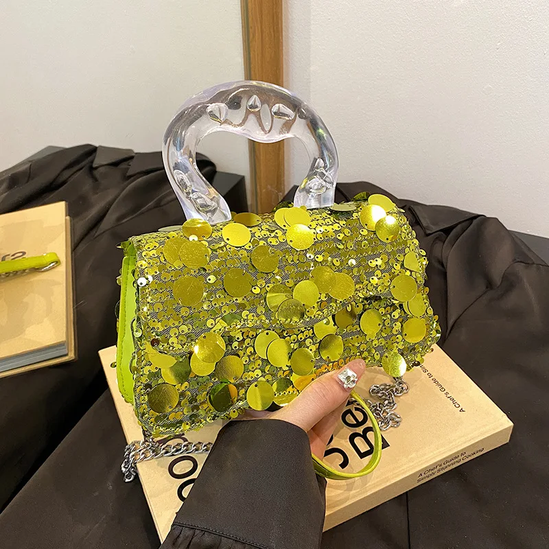 Ladies Luxury Sequins Clutches Evening Bags Glitter Banquet Handbags Women Chain Shoulder Bag Dinner Bag Wedding Party Purse Ins 
Ladies Luxury Sequins Clutches Evening Bags Glitter Banquet Handbags Women Chain Shoulder Bag Dinner Bag Wedding Party Purse Ins