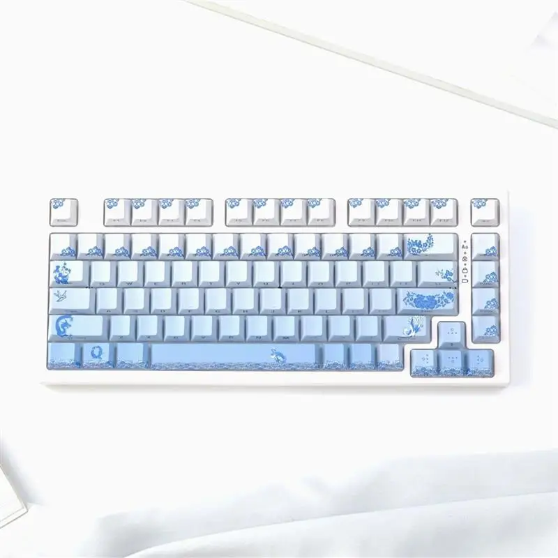 Blue and white porcelain side engraved light-transmitting keycap 135 keys Original factory height-adapted mechanical keyboard
Blue and white porcelain side engraved light-transmitting keycap 135 keys Original factory height-adapted mechanical keyboard