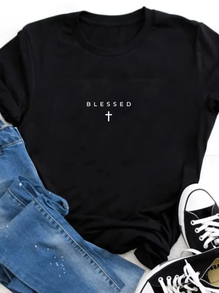 Blessed Christianity Women's T-Shirt Short Sleeve Tees Women New Style Women's T Shirt Tops Fashion Clothing Oversized Tshirts
Blessed Christianity Women's T-Shirt Short Sleeve Tees Women New Style Women's T Shirt Tops Fashion Clothing Oversized Tshirts