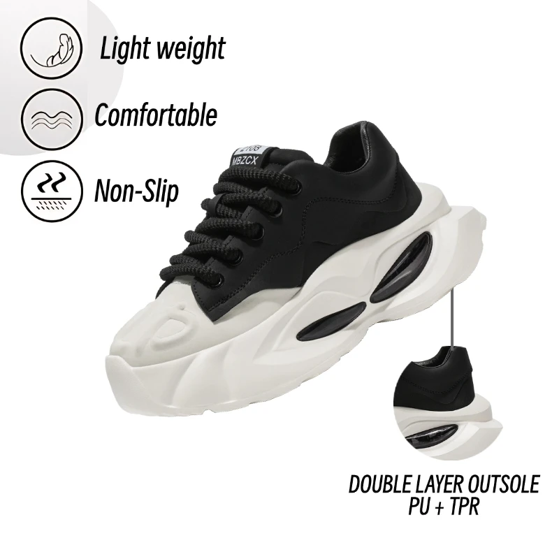 Fipatbu Men's Chunky Sneakers Soft Sole Sport Shoes Casual Leather Microfiber Upper Height Increased Zapatillas Casuales Hombre
Fipatbu Men's Chunky Sneakers Soft Sole Sport Shoes Casual Leather Microfiber Upper Height Increased Zapatillas Casuales Hombre