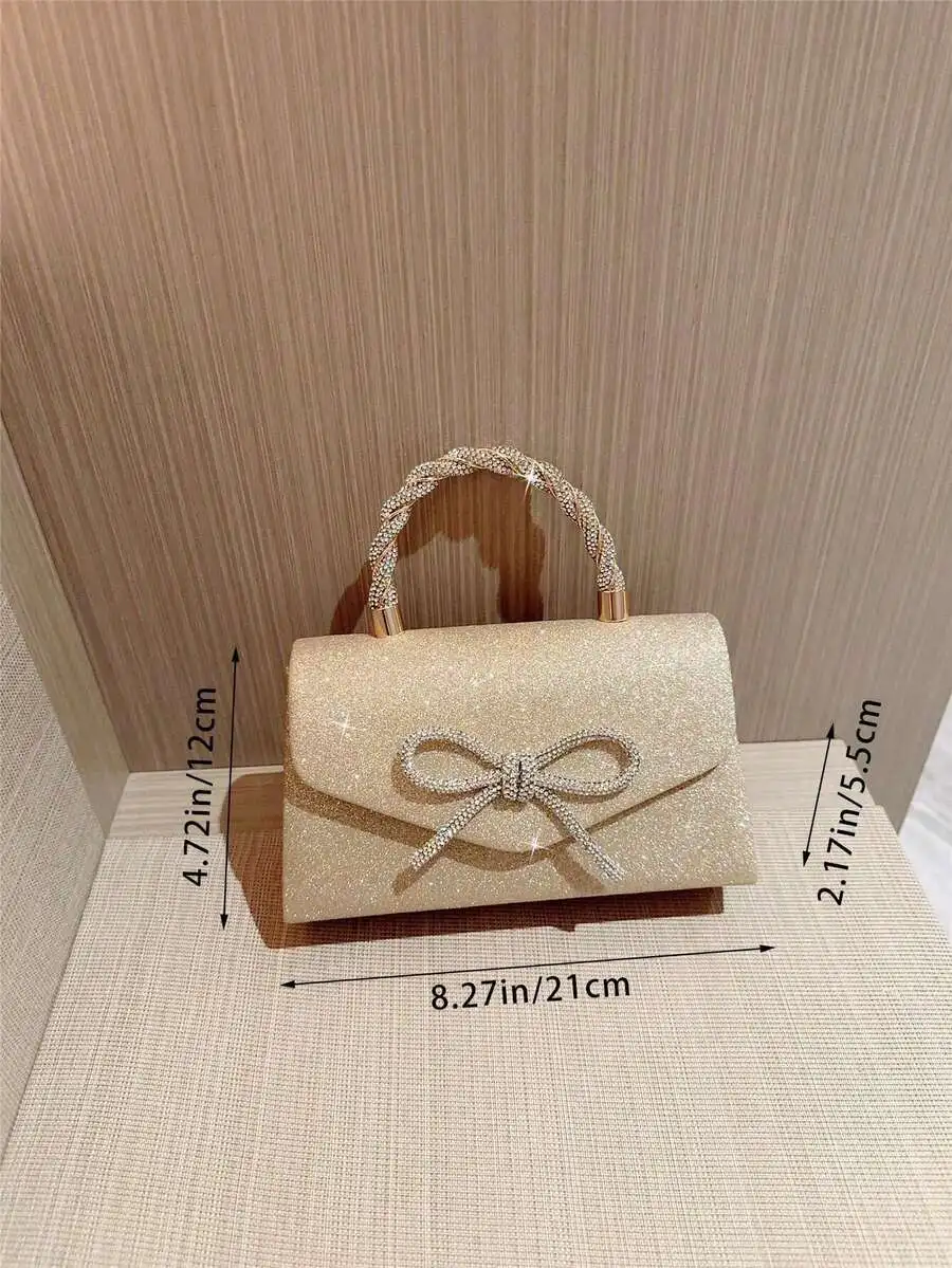Women Rhinestone Bow Clutch Evening Bag Top Handle Shoulder Bag For Party Wedding Prom
Women Rhinestone Bow Clutch Evening Bag Top Handle Shoulder Bag For Party Wedding Prom