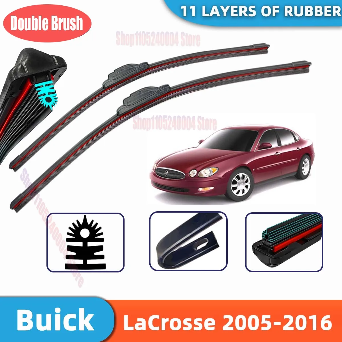 Leven layer Strip Front Windshield Wipers For Buick LaCrosse 2005-2016 2025 Latest Model Car Wipers 2006 2007 2008 2009
Leven layer Strip Front Windshield Wipers For Buick LaCrosse 2005-2016 2025 Latest Model Car Wipers 2006 2007 2008 2009