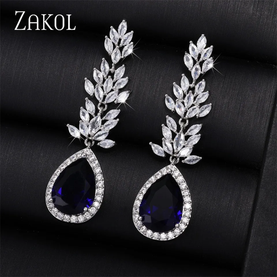 ZAKOL Luxury Leaf Cubic Zirconia Long Bridal Earrings for Women Fashion Water Drop Silver Color Wedding Jewelry Bijoux
ZAKOL Luxury Leaf Cubic Zirconia Long Bridal Earrings for Women Fashion Water Drop Silver Color Wedding Jewelry Bijoux