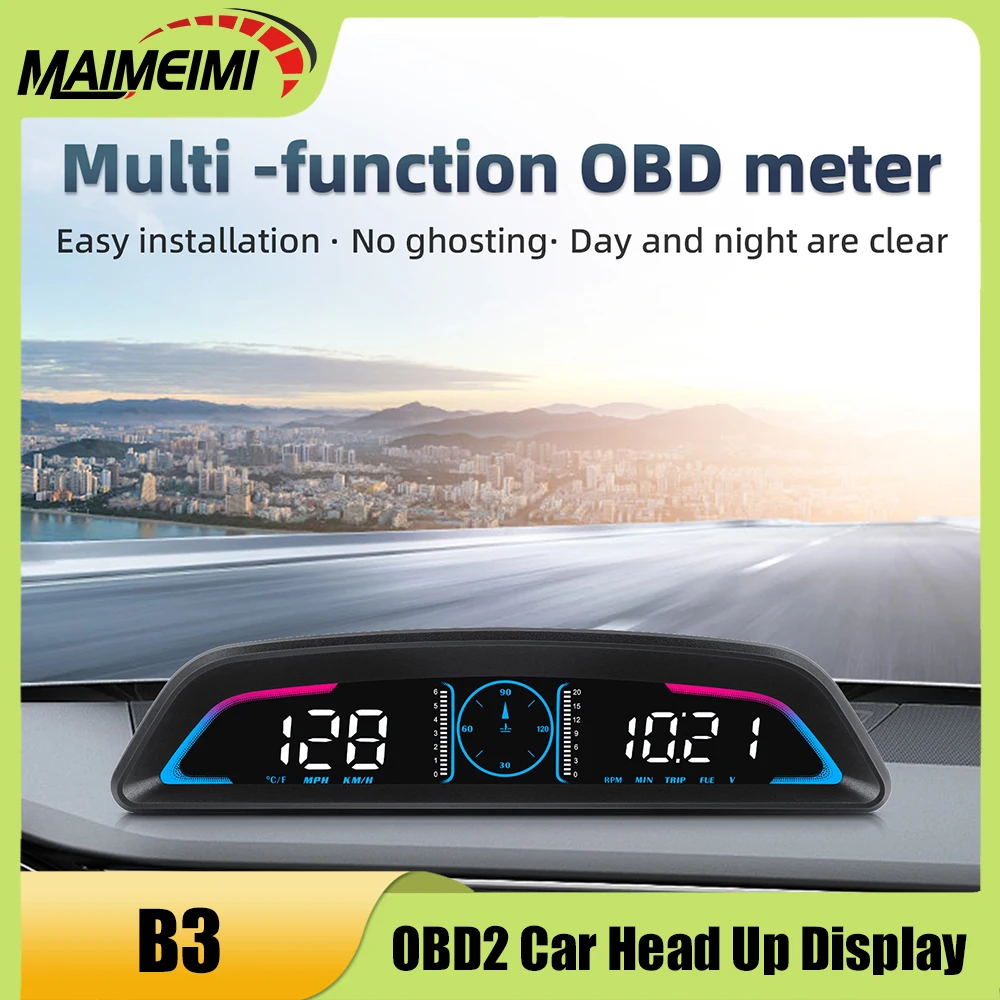 B3 OBD2 HUD Car OBD Head Up Display Tachometer Water Temp Fuel Consumption Voltage Time Auto Speedometer With Overspeed Alarm
B3 OBD2 HUD Car OBD Head Up Display Tachometer Water Temp Fuel Consumption Voltage Time Auto Speedometer With Overspeed Alarm