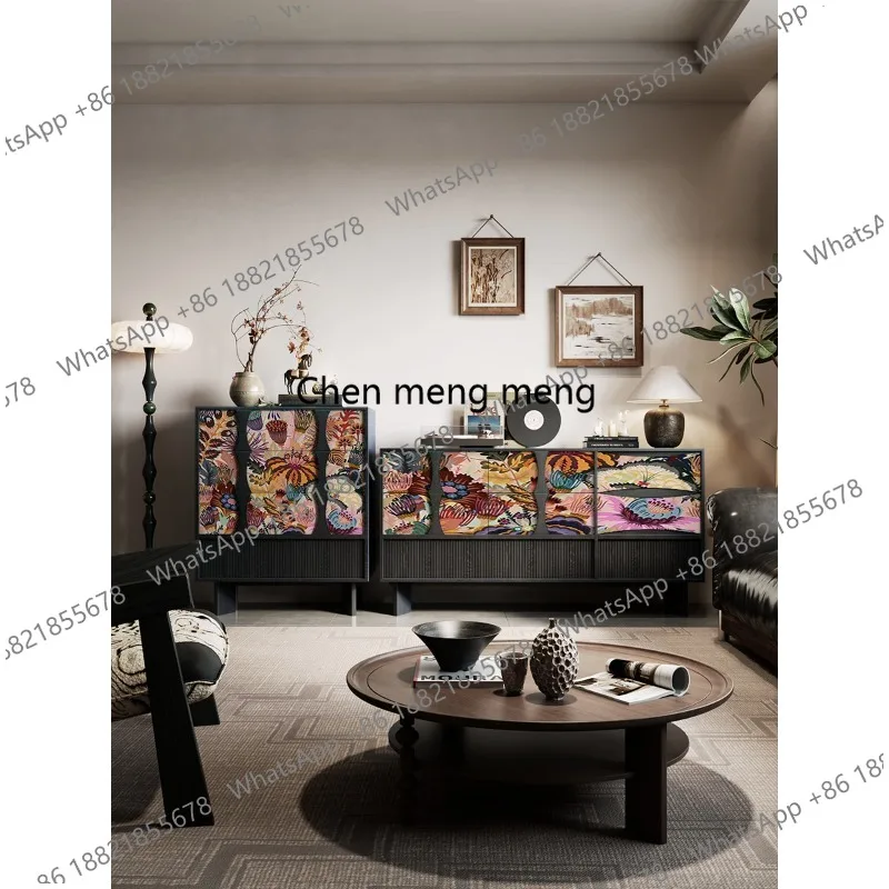 Medieval art pattern solid wood chest cabinet living room entrance storage storage, movable decorative cabinet
Medieval art pattern solid wood chest cabinet living room entrance storage storage, movable decorative cabinet