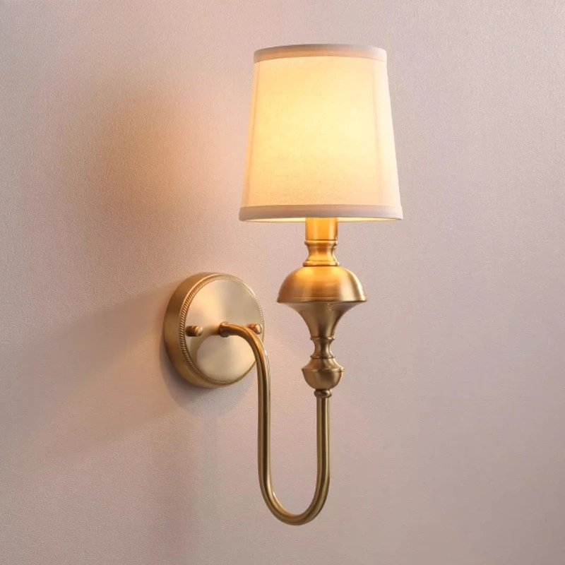 Copper Wall Lamps European Simple Living Room Single/double Head Fabric Wall Lights Bedroom Bedside Interior Decoration Sconces
Copper Wall Lamps European Simple Living Room Single/double Head Fabric Wall Lights Bedroom Bedside Interior Decoration Sconces