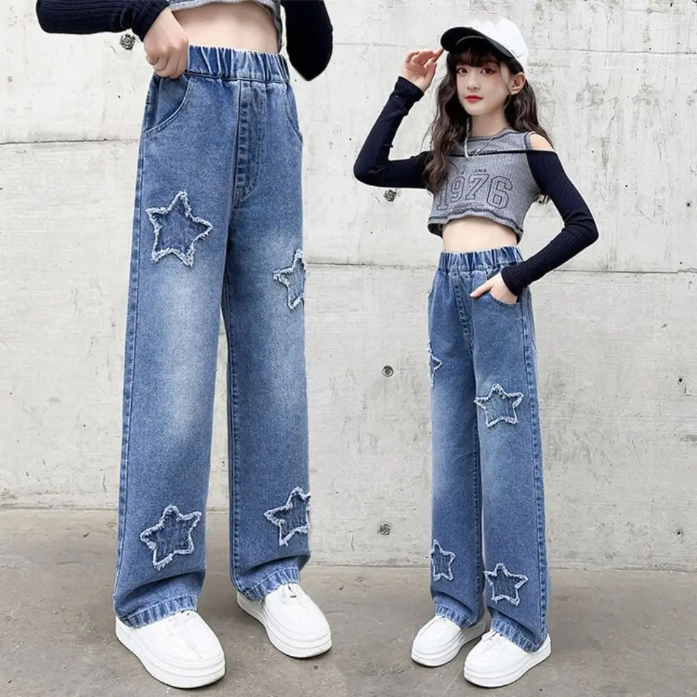 Embroidered Stars Teens Girl Jeans Loose Wide Leg Children Y2K Jeans High Waist Cowboy Pants Girls Denim Trousers Girls Gift
Embroidered Stars Teens Girl Jeans Loose Wide Leg Children Y2K Jeans High Waist Cowboy Pants Girls Denim Trousers Girls Gift