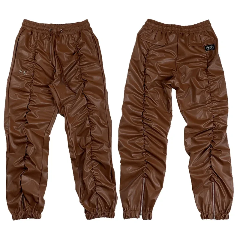 Hip Hop Street THUG CLUB PU Leather Pants American Style High Quality Crease Design Casual Slim Straight Pants
Hip Hop Street THUG CLUB PU Leather Pants American Style High Quality Crease Design Casual Slim Straight Pants