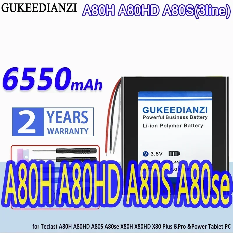 High Capacity GUKEEDIANZI Battery 6550mAh for Teclast A80H A80HD A80S A80se X80H X80HD X80 Plus Pro Power Tablet PC Batteries
High Capacity GUKEEDIANZI Battery 6550mAh for Teclast A80H A80HD A80S A80se X80H X80HD X80 Plus Pro Power Tablet PC Batteries
