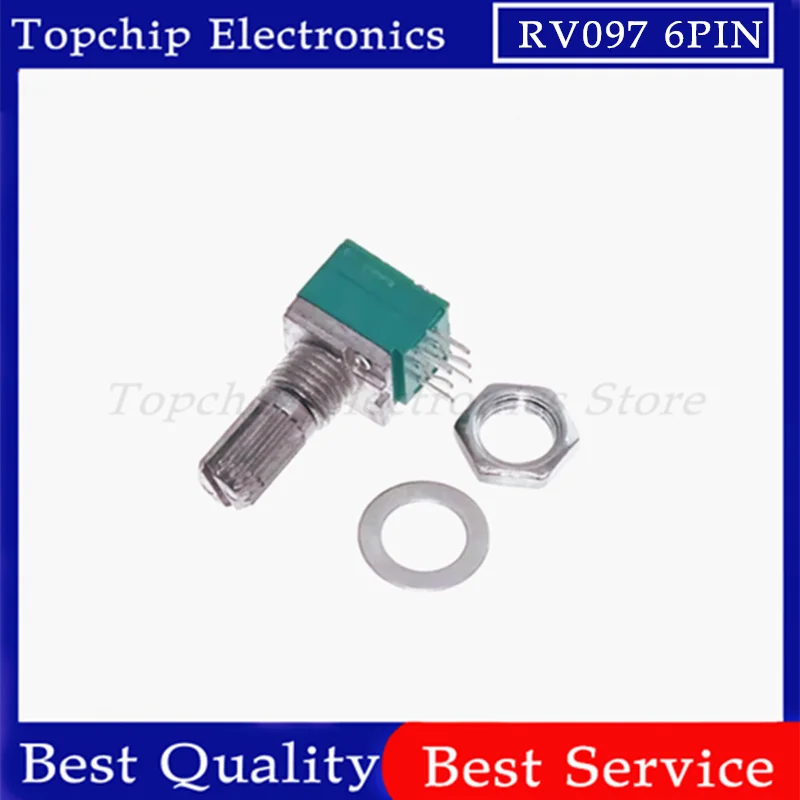 5pcs RV097NS 6pin RK097NS RV097 5K 10K 20K 50K 100K 500K with a switch audio shaft 15mm amplifier sealing potentiometer
5pcs RV097NS 6pin RK097NS RV097 5K 10K 20K 50K 100K 500K with a switch audio shaft 15mm amplifier sealing potentiometer