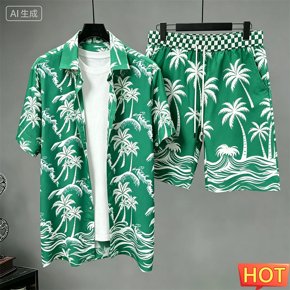 Summer Men's Vacation Shirt Set coconut tree men two-piece set Casual shirt and shorts set Breathable Hawaiian y2k Two Piece Set
Summer Men's Vacation Shirt Set coconut tree men two-piece set Casual shirt and shorts set Breathable Hawaiian y2k Two Piece Set