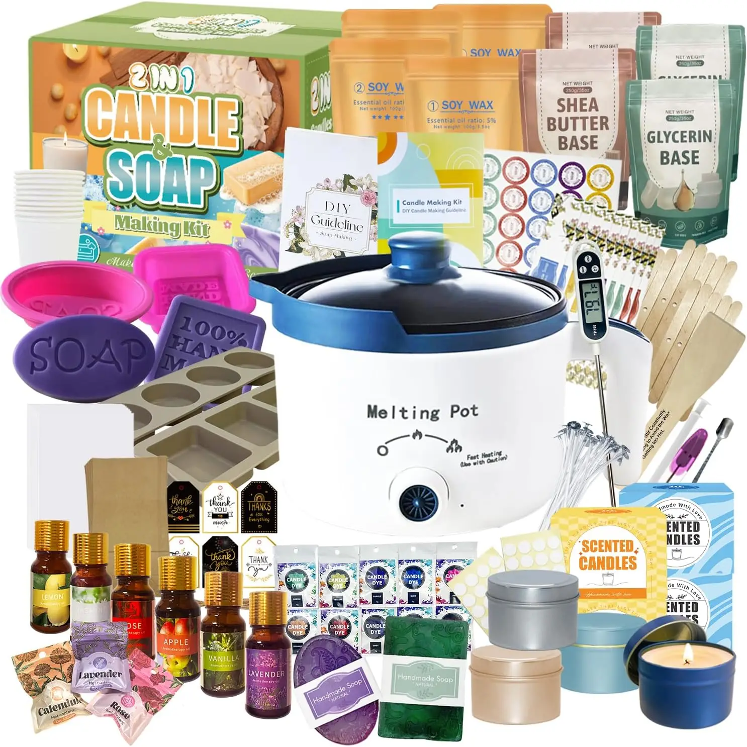 2 in 1 Candle Soap Making Kit for Beginners All in one Complete DIY Craft Kit to Make Handcrafted Soap Bars Scented Candles
2 in 1 Candle Soap Making Kit for Beginners All in one Complete DIY Craft Kit to Make Handcrafted Soap Bars Scented Candles
