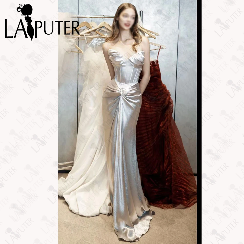 Silver Mermaid Evening Dresses Shiny Smoothy Satin Long Prom Dress Boned Corset Ruched Lady Celebrity Gown Chicn
Silver Mermaid Evening Dresses Shiny Smoothy Satin Long Prom Dress Boned Corset Ruched Lady Celebrity Gown Chicn