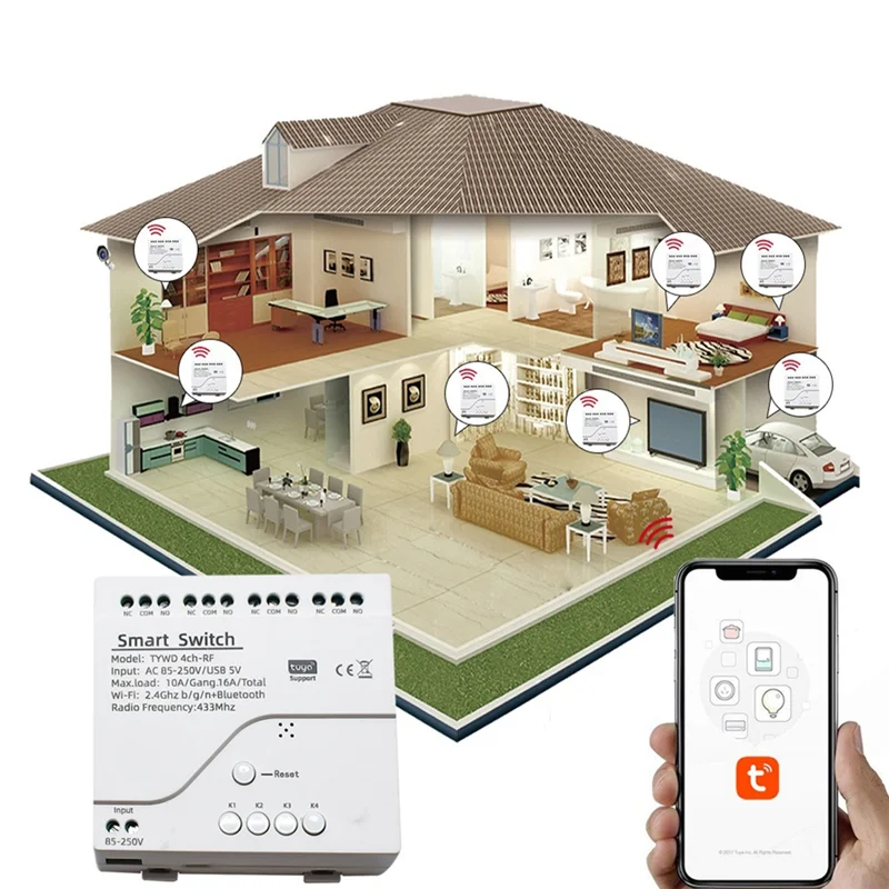 1 шт. Tuya Smart Switch Wi-Fi модуль переключателя DIY таймер Smartlife модуль домашней автоматизации AC 85 В-250 В 4 канала RF для Alexa Google Home
1 шт. Tuya Smart Switch Wi-Fi модуль переключателя DIY таймер Smartlife модуль домашней автоматизации AC 85 В-250 В 4 канала RF для Alexa Google Home