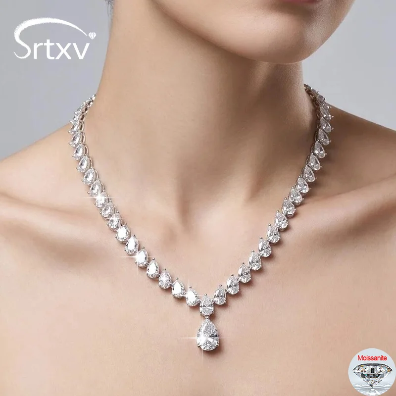 Full Pear Cut D Moissanite Tennis Necklace For Woman S925 Silver Trendy Wedding Bridal Lab Diamond Neck Chain Party Jewelry Gift
Full Pear Cut D Moissanite Tennis Necklace For Woman S925 Silver Trendy Wedding Bridal Lab Diamond Neck Chain Party Jewelry Gift