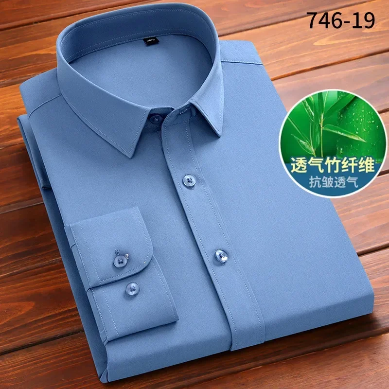 Spring and autumn high-quality Bamboo textile business casual no iron slim formal dress men's shirt pure white fashion
Spring and autumn high-quality Bamboo textile business casual no iron slim formal dress men's shirt pure white fashion