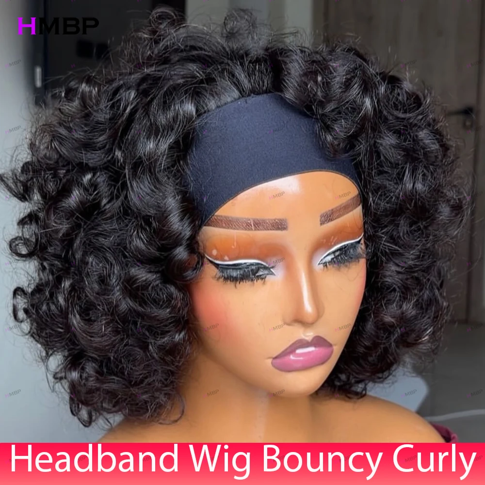 Headband Wig Bouncy Curly 100% Human Hair Wigs 10-18 Inch 400 Density Full Machine Made 13x6 HD Lace Frontal Wig For Black Women
Headband Wig Bouncy Curly 100% Human Hair Wigs 10-18 Inch 400 Density Full Machine Made 13x6 HD Lace Frontal Wig For Black Women