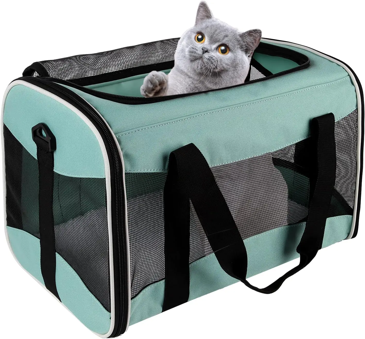 Cat Carrying Case - Soft Sided Pet Travel Carrier, Up to 30Lbs, Collapsible, Removable Fleece Pad, Breathable, X-Large Green
Cat Carrying Case - Soft Sided Pet Travel Carrier, Up to 30Lbs, Collapsible, Removable Fleece Pad, Breathable, X-Large Green