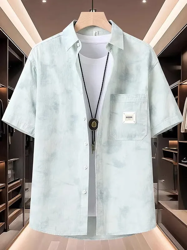 Pure Cotton Short Sleeve Shirt Men's Summer New Dyed Gradient Casual Loose Shirt Jacket Hong Kong Style Handsome Thin Shirt
Pure Cotton Short Sleeve Shirt Men's Summer New Dyed Gradient Casual Loose Shirt Jacket Hong Kong Style Handsome Thin Shirt