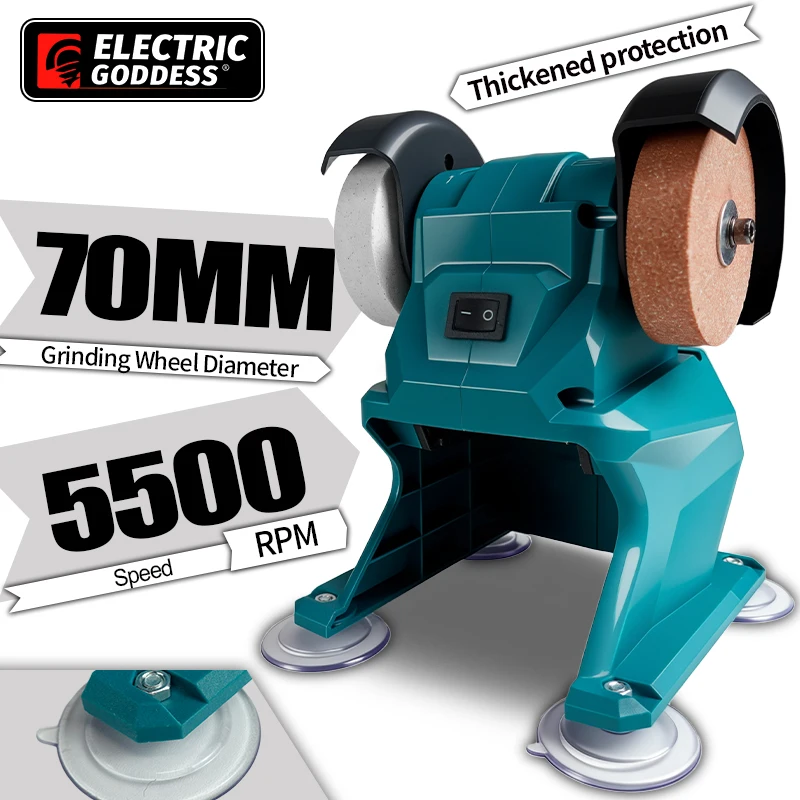 Electric Goddess Bench Grinder Dual Wheel Grinder Metal Stone Knife Polishing Grinding Sharpening for Makita 18V Battery Pin
Electric Goddess Bench Grinder Dual Wheel Grinder Metal Stone Knife Polishing Grinding Sharpening for Makita 18V Battery Pin